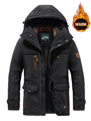 Men's Zipper Fleece Hooded Jackets Winter Warm Hoodies