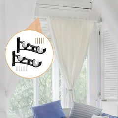 Heavy Duty Curtain Rod Brackets - Double Rod Holder Hooks - Supports Up To 50kg