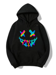 Cartoon Print Hoodies Long Sleeve Drawstring Casual Sweatshirt