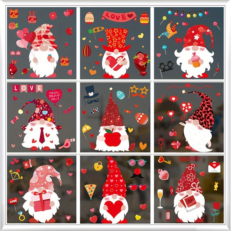 9 Sheets Window Clings Decorations Party Ornaments Vinyl Window Sticker Decals