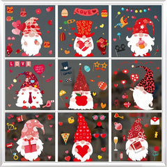 9 Sheets Window Clings Decorations Party Ornaments Vinyl Window Sticker Decals