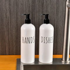 2pcs 500ml Reusable Soap Dispenser Bottles for Kitchen and Bathroom