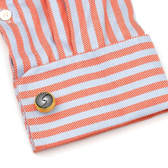 Round Golden Men's Dress Shirt Cufflinks