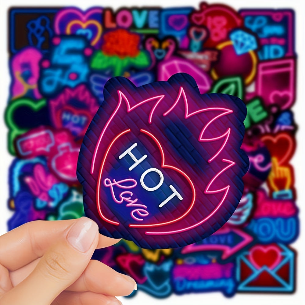 50Pcs Neon Lover Graffiti Stickers Waterproof DIY Toy