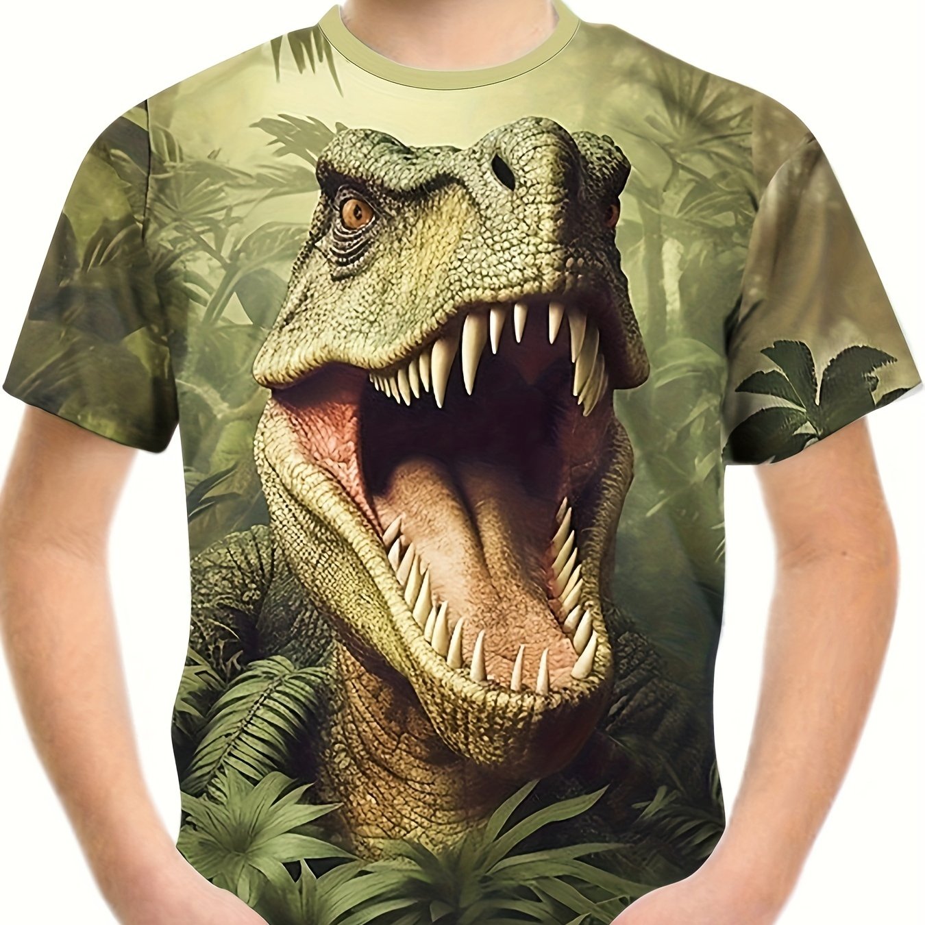 Roaring Dinosaur 3D Print Boy's T shirt