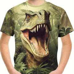 Roaring Dinosaur 3D Print Boy's T shirt