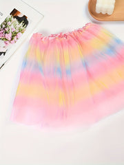 Girls Rainbow Tutu Skirt Dance Ballet Performance 1 5y