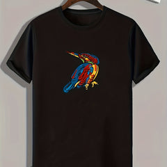 Bird Print Men's Graphic Tee Casual Comfy Summer Shirt