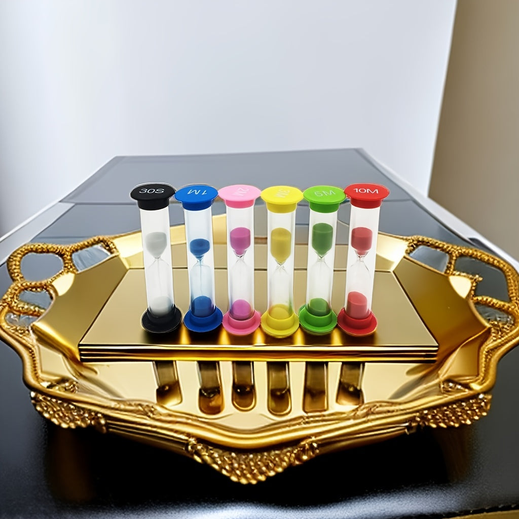 6pcs Kids Classroom Game Hourglass Timer Set 30s 1 2 3 5 10 Min Fall Prevention