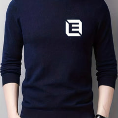 Men's Casual Knitted Sweater Mid Stretch Crew Neck Pullover