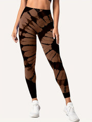 Tie Dye Seamless Sports Leggings Butt Lifting Stretch Yoga Tummy Control