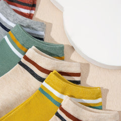 10 Pairs Girls Striped Ankle Socks for Kids