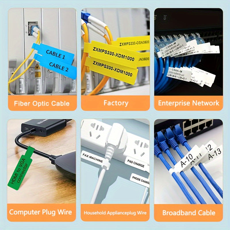 65pcs Cable Labels Roll Colorful Waterproof Wire Labels Stickers Tear Resistant
