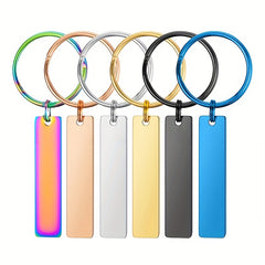 Stainless Steel Strip Keychain Alloy Key Tag Style Basic DIY Keychain
