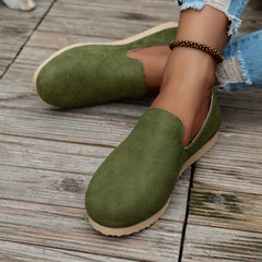 Women's Solid Loafers Casual Slip On Sneakers Comfortable Walking Shoes