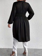 Casual Blouse Women's Plus Solid Lantern Sleeve Tunic Top