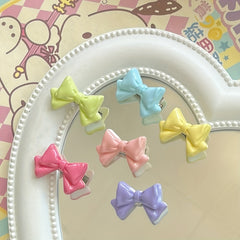10pcs Mixed DIY Macaron Bow Earrings Hair Charms Resin Accessories