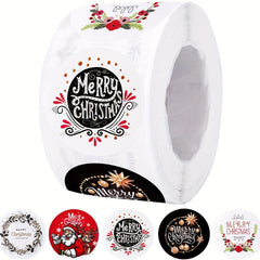 500 Christmas Santa Claus Stickers Roll