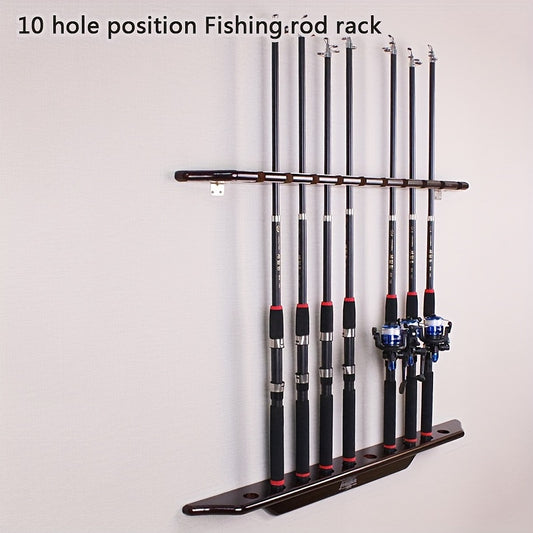 Solid Wood Fishing Rod Storage Rack Wall Mounted Display Holder