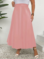 PU Leather High Rise Maxi Skirt