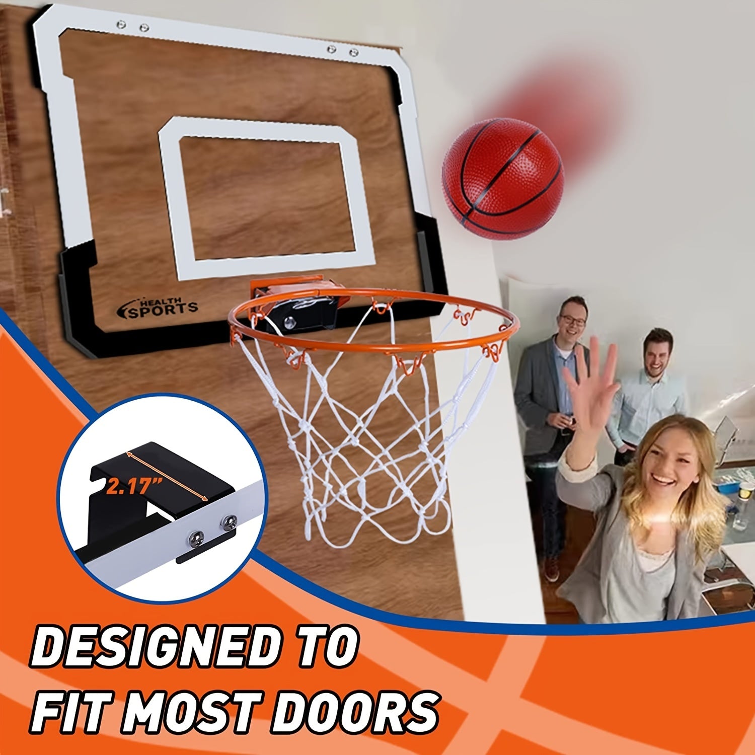 Indoor Mini Basketball Hoop Over The Door For Kids with 4 Balls