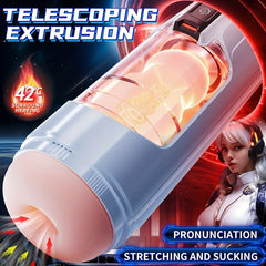Telescopic Masturbation Cup for Men, Warming Adult Male Masturbator Sex Toy