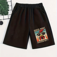 Rooster Motorcycle And Car Print Boys Comfortable Shorts