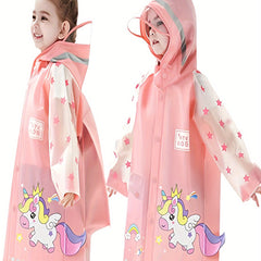 Girls Unicorn Graphic Hooded Raincoat - Gift