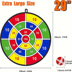 Dartboard Set with 8 Balls & Hook, Indoor/Outdoor Sports Party Game