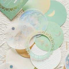 Moon Series Round Paper Light Retro Salt Tied Lace Hand Account Decorative