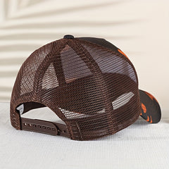 Goat Embroidered Baseball Cap Summer Mesh Animal Peaked Cap