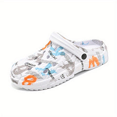 Men's Camo Print Slip On Clog Sandals Casual Shoes