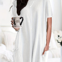 Solid Loose T shirt Dress Crew Neck Short Sleeve Mini Dress Women's Clothing