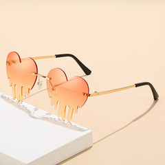 Rimless Heart Sunglasses Unique Sun Glasses