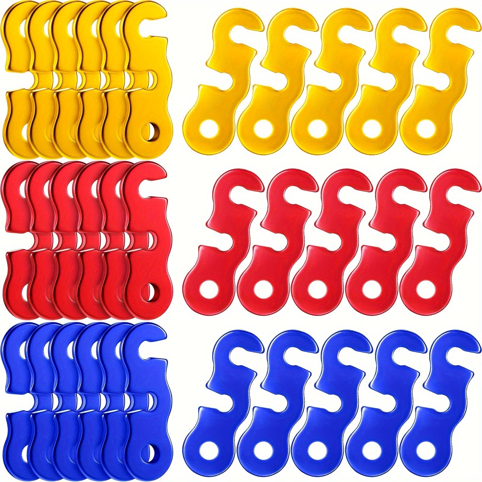 30pcs Aluminum Guyline Cord Adjusters for Camping Hiking Back