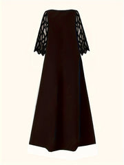 Colorblock Floral Print Maxi Dress
