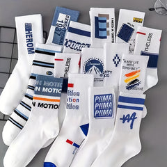 Letter Graffiti Socks Breathable Mid Tube Women's Stockings