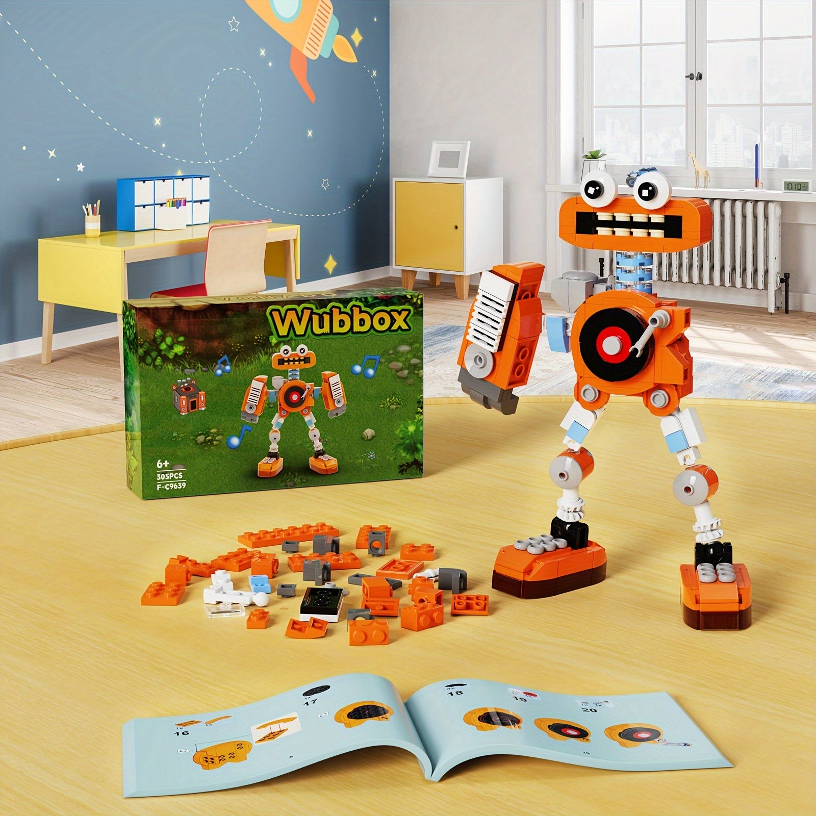 305pcs My Singing Monster Orange Monster Building Blocks Toy