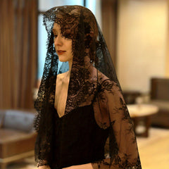 Bridal Mesh Veil With Lace Flower Wedding Party Hair Accessories Head Piece