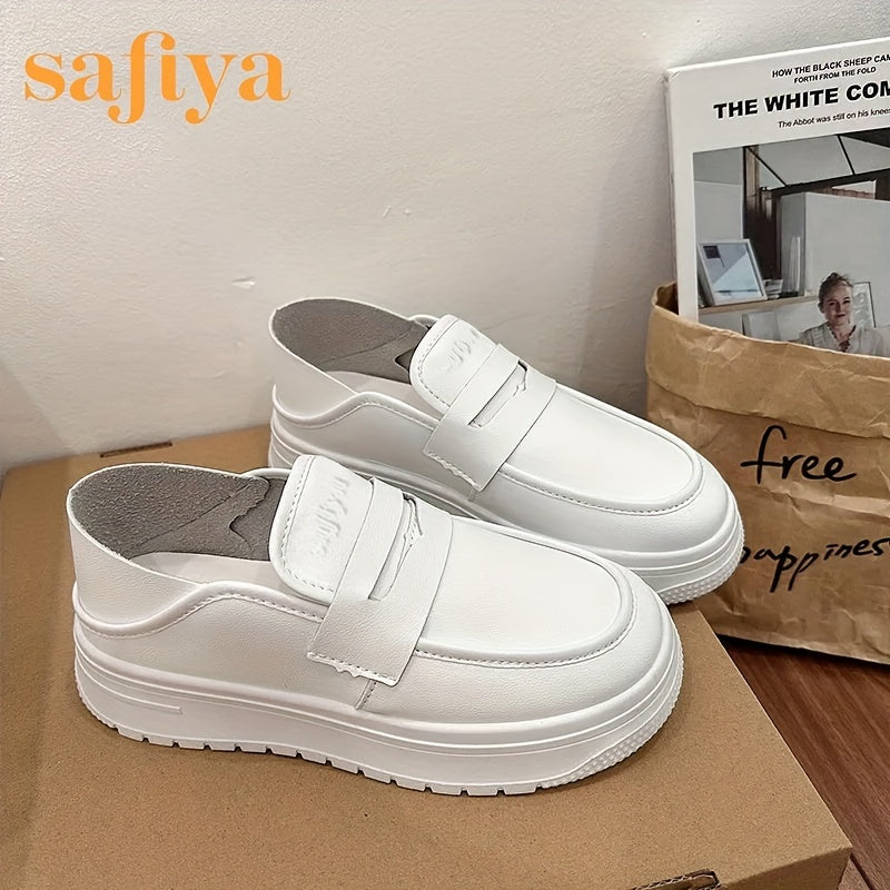 Women's Slip-On Flatform Loafers Non-Slip Soft Sole Shoes