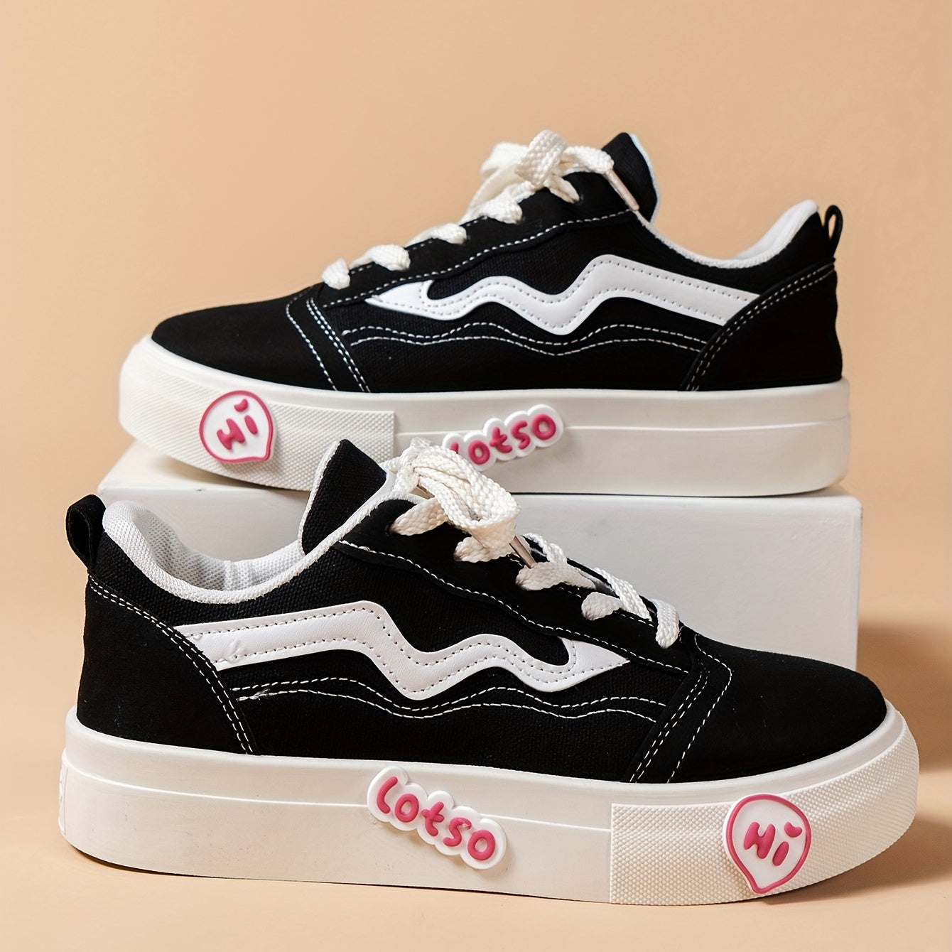 Women's Platform Canvas Sneakers Low Top Shoes