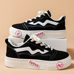 Women's Platform Canvas Sneakers Low Top Shoes