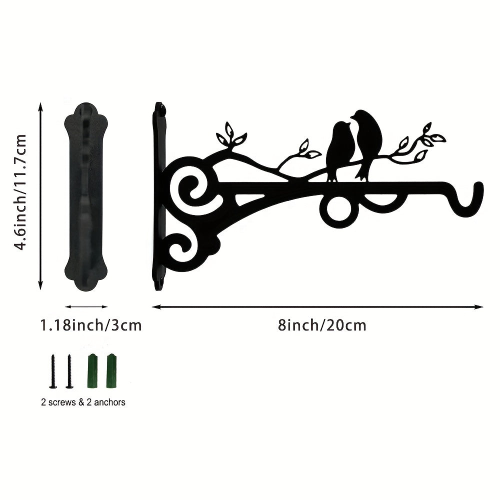 Wrought Iron Wall Flower Pot Bracket for Orchids & Garden Decor