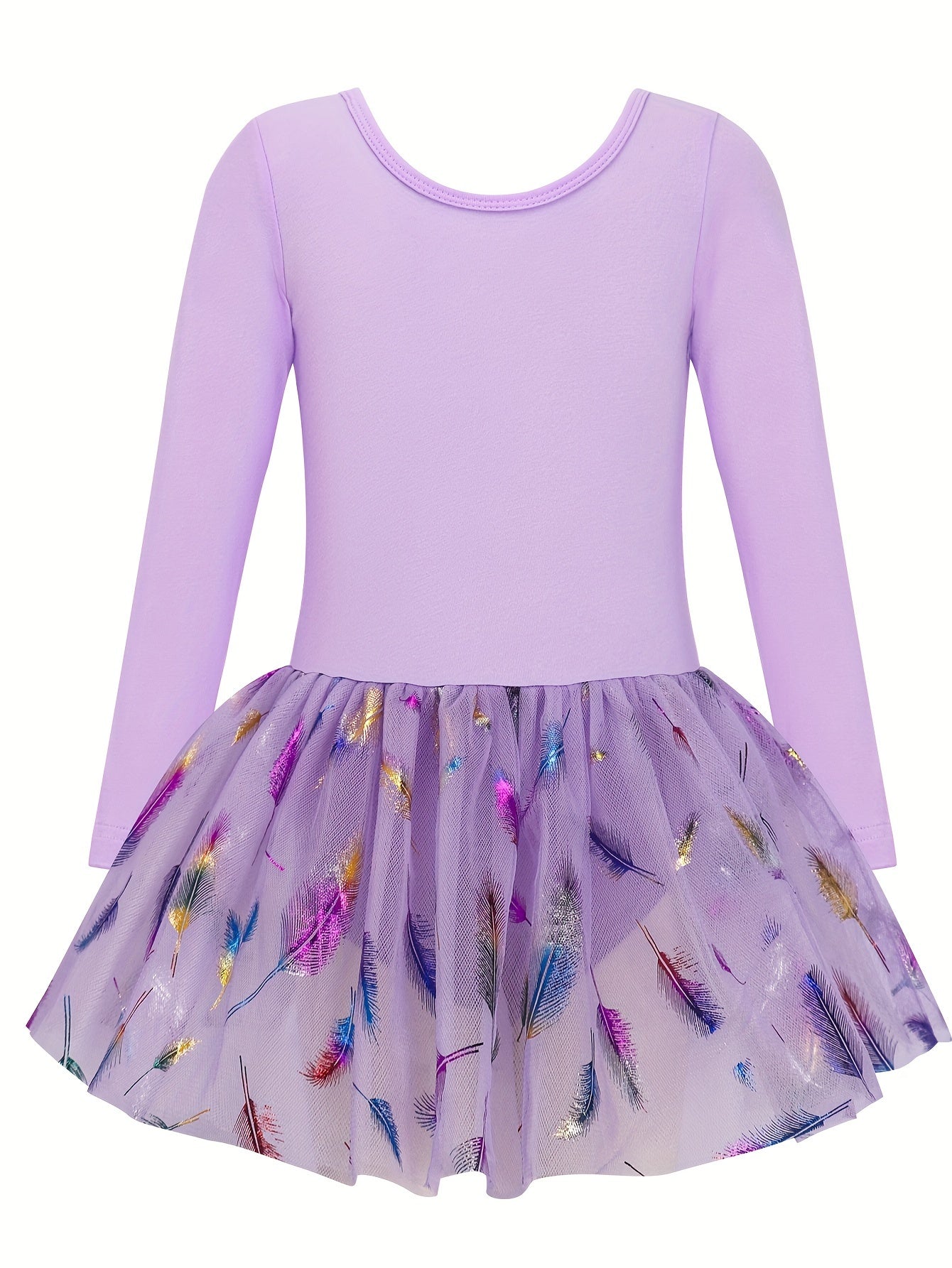 Girls Comfy Cross Back Long Sleeve Tutu Ballet Leotard