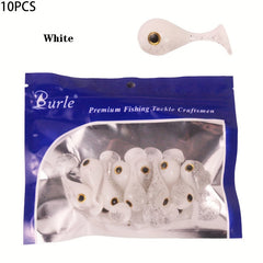 10pcs Mini Large Head T-tail Soft Bait 3g 1.77in Silicone Fishing Lures