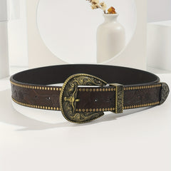 Men's Casual Bull Head Pattern Buckle Belt Decorative Accessories