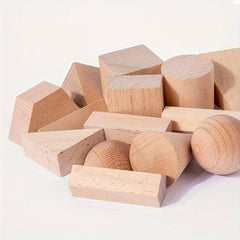 3D Geometry Building Blocks Shape Wooden Toy