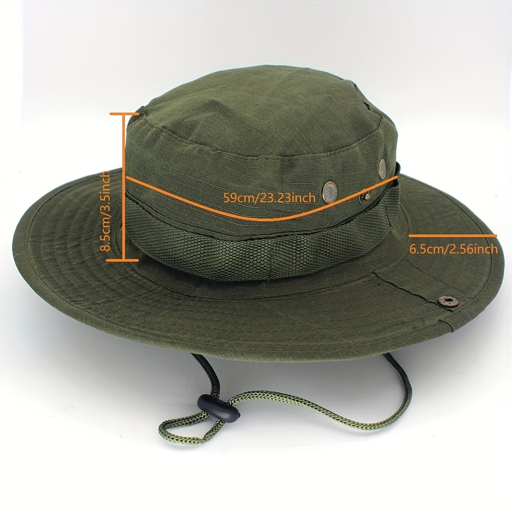 Solid Round Brim Hat Outdoor Sun Protection Combat Training Fisherman Hat