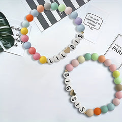 Multicolor Beaded Bracelet for Sisters Clay Girls Accessories