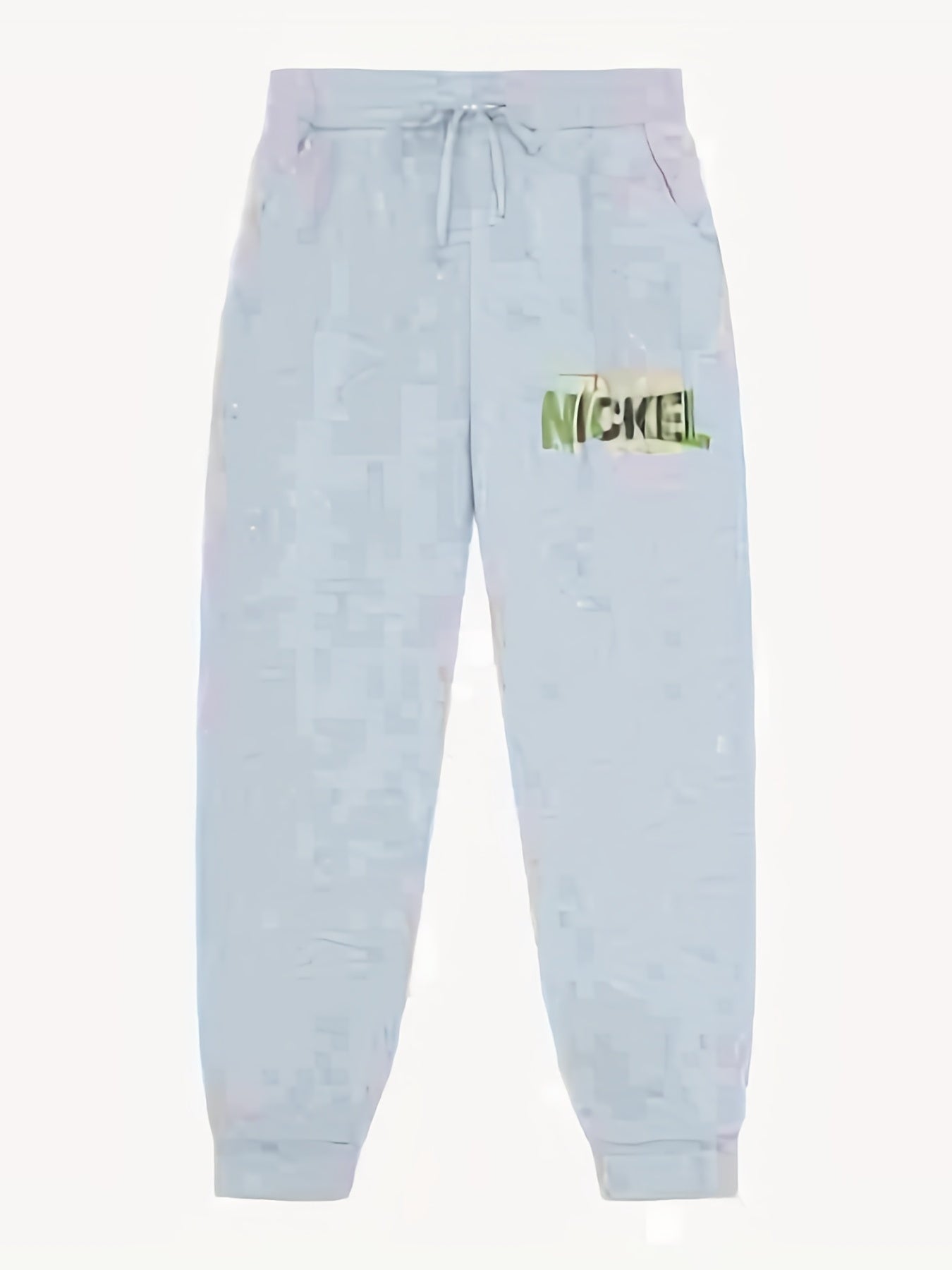 NICKEL Pattern Print Men's Pants Drawstring Comfy Active Stretch Trousers